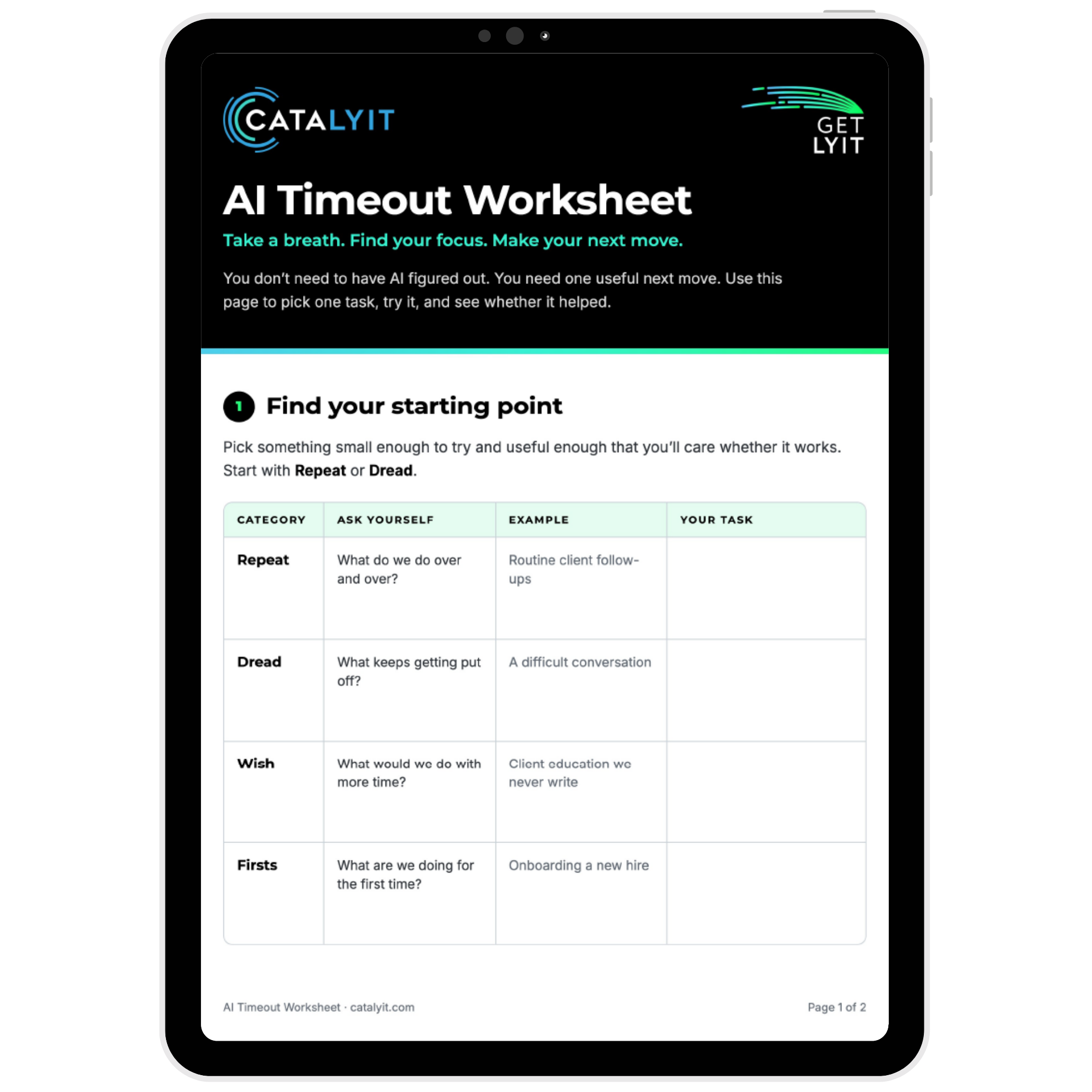 AI Timeout Worksheet